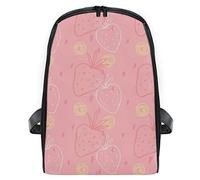 FANTAZIO Sac à Dos Fin avec Fermeture Éclair Motif Fraises Rose