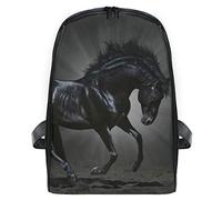 FANTAZIO Sac à Dos Fin avec Fermeture éclair Noir Brillant pour Enfants