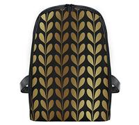 FANTAZIO Sac à Dos Fin avec Fermeture Éclair pour Enfants Motif Fleurs dorées