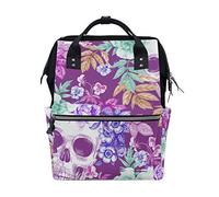 Fantazio Sac à Dos pour Maman Motif crâne et Fleur Violet