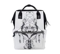 Fantazio Sac à Dos pour Maman Motif tête de Loup géométrique