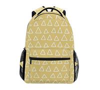 FANTAZIO Sac à dos Triangle Jaune Sac d'école tisser Sac à dos avec fermeture éclair