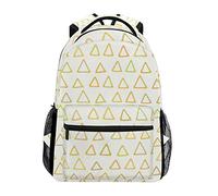FANTAZIO Sac à dos Triangle Jaune Sac d'école tisser Sac à dos avec fermeture éclair