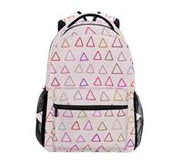 FANTAZIO Sac à dos Triangle Jaune Sac d'école tisser Sac à dos avec fermeture éclair OneSize 4