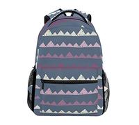 FANTAZIO Sac à dos Triangle Rose Sac d'école Tissage Sac à dos avec fermeture éclair OneSize 2