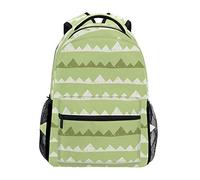 FANTAZIO Sac à dos Triangle Vert Sac d'école Tissage Sac à dos avec fermeture éclair