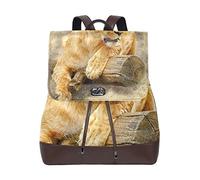 FANTAZIO Sacs à dos Africa Tiger Lay On Bois Sac d'école en cuir Sac à dos