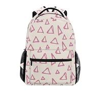 FANTAZIO Sacs à dos Triangle Rouge Sac d'école tisser Sac à dos avec fermeture éclair OneSize 1