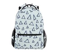 FANTAZIO Sacs à dos Triangle Rouge Sac d'école tisser Sac à dos avec fermeture éclair OneSize 5