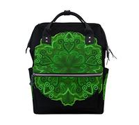 Fantazio Sacs à Dos Vert Mandala sur Toile de Sac d'école Sac à Dos OneSize 1