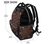 Fantazio Sacs à Dos Vert Mandala sur Toile de Sac d'école Sac à Dos OneSize 10