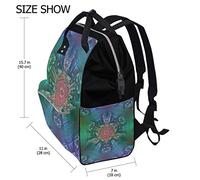 Fantazio Sacs à Dos Vert Mandala sur Toile de Sac d'école Sac à Dos OneSize 4