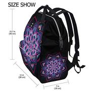 Fantazio Sacs à Dos Vert Mandala sur Toile de Sac d'école Sac à Dos OneSize 6