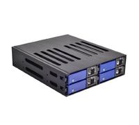FANTEC MR-SA1041 Backplane (pour 4 disques durs SAS + SATA ou SDD de 2,5" (6,35 cm) pour 1 baie de 5,25" (13,34cm)), bleu/noir