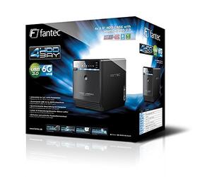 FANTEC QB-35US3-6G Boîtier pour quatre disques durs externes (montage de 4 disques durs SATA I/II/III de 3,5" (8,89 cm), port USB 3.0 et eSATA, 6G prise en charge, ventilateur de 80 mm) Noir