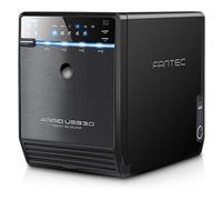 FANTEC QB-35US3R Boîtier pour quatre disques durs externes en RAID (montage de 4 disques durs SATA de 3,5" (8,89 cm), port USB 3.0 et eSATA, fonction RAID, ventilateur de 80 mm asservi à la température), noir