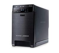 FANTEC QB-X2US3R Boîtier externe 2 baies disques durs externes (montage de 2 disques durs SATA I/II/III de 3,5"), capacité illimité, port USB 3.0, fonction RAID (0 / 1 / JBOD / BIG), UASP compatible, ventilateur de 60 mm, noir