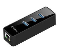 Fantec UMP-3UE1000 - Adaptateur réseau - USB 3.0 - Gigabit Ethernet x 1 + USB 3.0 x 3 - noir