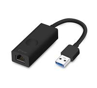 Fantec UMP-E1000 Câble adaptateur à 1 x RJ45 LAN Ethernet 1 Gbit/s, 12 cm USB 3.0 Noir