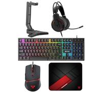 FANTECH P51S Ensemble Clavier et Souris de Jeu, Casque et Support, Tapis de Souris Filaire RVB Arc-en-Ciel Clavier PC débutant Gamer Basic 5 en 1