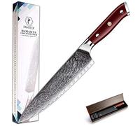 FANTECK Couteau de Cuisine Damas 20cm, Couteau de Damas de Chef en Acier - Damas Japonais 67 Couche Acier Couteaux de Cuisine pour Coupe Viande, Légumes, Fruits