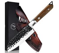 FANTECK Santoku Professionnel 12.5cm - Couteau de Chef et Sushi en Acier Carboné Forgé avec Poignée Ergonomique