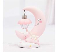 Fantes Lumière de nuit de lune de licorne, lampe de nuit de dessin animé de lumière de nuit de LED pour le cadeau d'anniversaire d'enfants fille Décoration de maison (Rose)