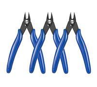 FANTESI Lot de 3 mini pinces coupantes latérales durables, bleues multifonctionnelles, tranchant coudé pour fils durs, souples et extrêmement fins.