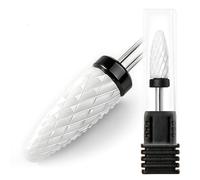 Fantexy Foret à ongles en céramique - Embout conique en céramique blanche de 1,9 cm pour ongles en acrylique et gel, lime conique en céramique blanche pour nail art, manucure, pédicure, gel, nettoyage