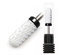 Fantexy Foret à ongles en céramique - Embout cylindrique en céramique blanche de 1,9 cm pour ongles en acrylique et gel, lime conique en céramique blanche pour nail art, manucure, pédicure, gel