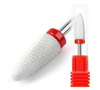 Fantexy Foret à ongles en céramique - Embout en céramique blanche en forme de cône de 1,9 cm pour ongles en acrylique et gel, lime conique en céramique blanche pour nail art, manucure, pédicure, gel