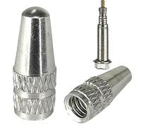 Fantic26 Lot de 2 bouchons de valve de vélo en aluminium SV Presta/Valve française pour I MTB I Ebike I Vélo de course I Gravel 1 paire (2 pièces) (Argent)