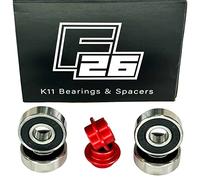 Fantic26 Roulement à billes 608 2 RS Abec 11 I Stunt Scooter I Trottinette pour enfant I Skate Longboard I Rollers I Patins à roulettes I Roulements de roue (4 pièces) + espaceur)
