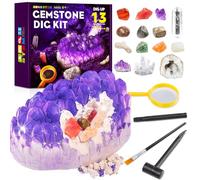 FANTICDE Kit d'excavation pour enfants avec pierres minérales, géodes, cristaux pour enfants à partir de 6, 7, 8, 9, 10 ans, jouet cadeau pour garçons et filles