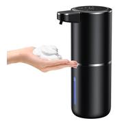 Fantictas 380 ML Distributeur de Savon Automatique, Distributeur Savon Automatique Mural, IPX5 étanche sans Contact Distributeur Savon avec Capteur Infrarouge, Rechargeable par USB, Noir