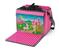 fantifant Sac à Blocs de Construction avec Plaque de Construction Pliable Compatible avec Les Blocs de Construction de Nombreuses Marques