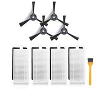 Fantisi 4 brosses latérales + 4 filtres HEPA + 4 éponges compatibles avec les aspirateurs Ecovacs Deebot 605 600 601