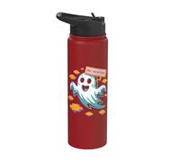 Fantôme amusant d'Halloween 404 Non Trouvé Stainless Steel Insulated Water Bottle