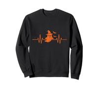 Fantôme avec Chapeau de sorcière Heartbeat EKG Halloween Sweatshirt