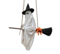 Fantôme Balai Volant Lumineux Halloween 110 cm avec Notice, Cadeau Original | Tissu Léger et Résistant, LED Lumineuse, Facile à Suspendre, Pour Jardin ou Porche, Cadeau Halloween Original, Effet Spectral