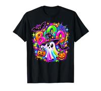 Fantôme Boo coloré avec Chapeau de sorcière et Bonbons pour Halloween T-Shirt