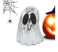 Fantôme Boule de Discothèque | Pièce maîtresse Halloween | Décoration fantôme avec paillettes pour cheminées, bureaux de table maison et gâteaux en couches