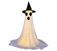Fantôme Brillant - Halloween Outdoor Lighted Decor Prop | Figure De Lanterne LED Effrayante avec Brillance Et Chapeau À Télécommande, Ornement Éclairant Hanté pour Le Jardin De Porche De Jardin