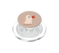 Fantôme crème avec Un Bonbon Pomme Kawaii pour Les Amateurs d'halloween PopSockets PopGrip pour MagSafe