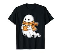 Fantôme d'automne avec écharpe et Citrouille T-Shirt Graphique avec Valeur