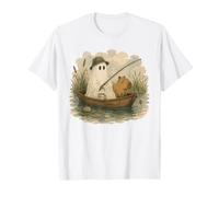 Fantôme De Capybara Pêchant À L'étang Meh en Bateau À Rames T-Shirt