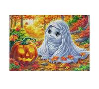 Fantôme de Citrouille d'halloween 300 Pieces Casse-tête pour Ado en Carton Haute Qualité Facile Débutant Activité Familiale Soirée Entre Amis Cadeau Fête des Mères 300 PCS