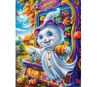 Fantôme de dessin animé dans un miroir magique 500 Pièces Puzzle Adulte En Carton Anti-Déchirure Haute Qualité Paysages et science-fiction Très Difficile Anti-Stress Décoration Murale Cadeau Noël Qual