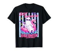 Fantôme d'été Amusant Qui Attend Halloween Preppy Stripe T-Shirt