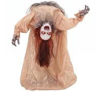 Fantôme d'Halloween Animé avec Son et Lumière - Automate d'Halloween Activé par le Son et Toucher - 100 cm
